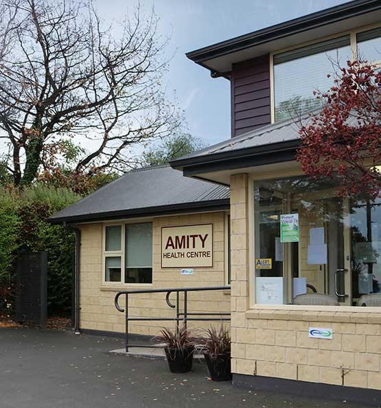 Amity Health Centre building taken from the right